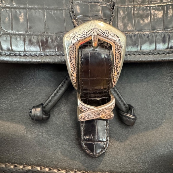 Brighton Vintage Monica Two Toned Leather Backpack A364587 Bag Croc Embossed main image 12